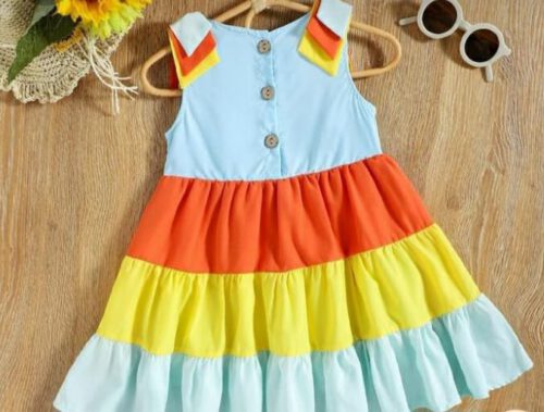 VESTIDO TRICOLOR NIÑA