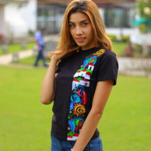 Camiseta bordada Pueblos Vivos 2 para Dama