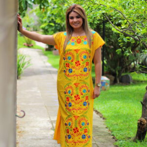 Vestido Bordado Tulipanes